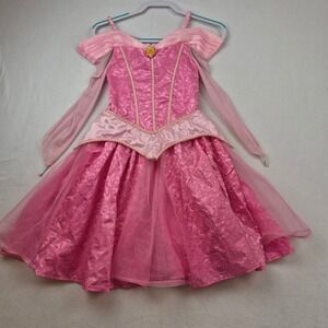 Disney Store Princess Aurora Sleeping Beauty Pink Costume Dress Medium 7/8